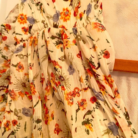 Pol Midi dress - beautiful details and floral print - size L - Picture 3 of 7